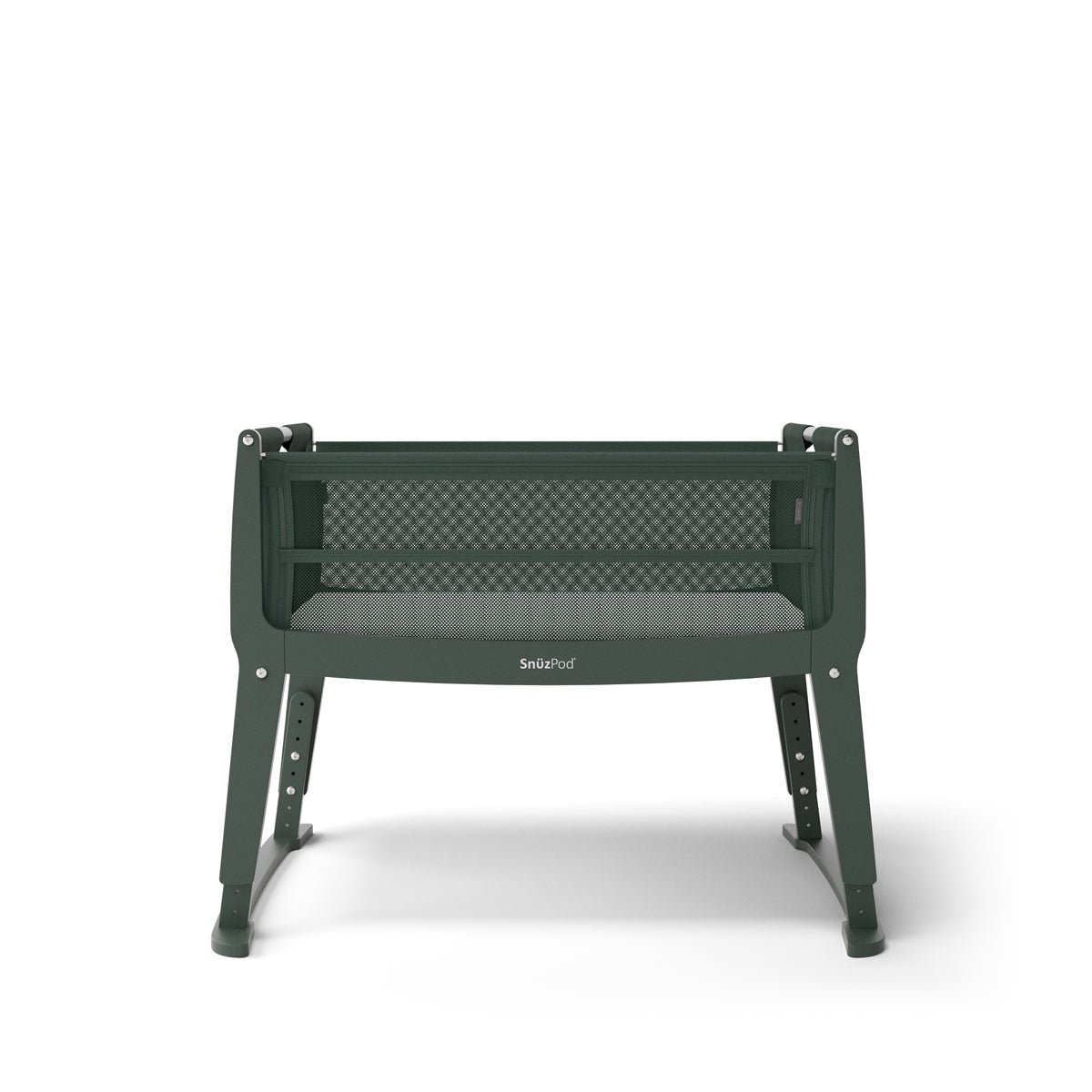 SnuzPod Studio Bedside Crib with mattress - Berlin Green
