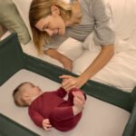 SnuzPod Studio Bedside Crib with mattress - Berlin Green - Image 4