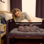 SnuzPod Studio Bedside Crib with mattress - Rome Burgundy - Image 5