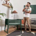 SnuzPod Studio Bedside Crib with mattress - Berlin Green - Image 6