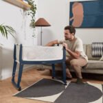 SnuzPod Studio Bedside Crib with mattress - London Navy - Image 6