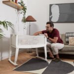 SnuzPod Studio Bedside Crib with mattress - Paris White - Image 6