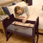SnuzPod Studio Bedside Crib with mattress - Rome Burgundy - Image 8