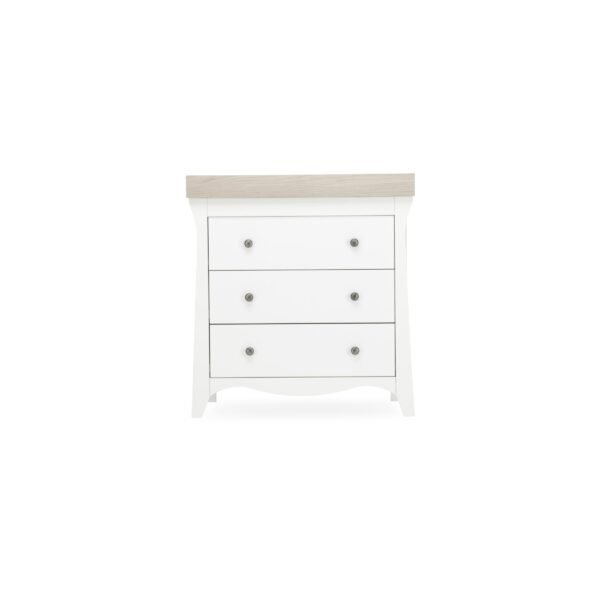 CuddleCo Clara 3 Drawer Dresser & Changer - White/Ash