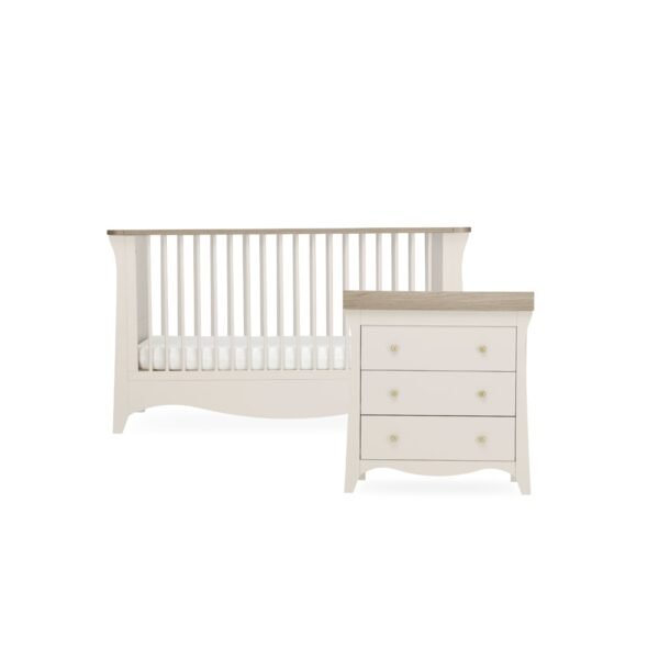 CuddleCo Clara 2pc Dresser & Cot Bed – Cashmere