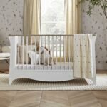CuddleCo Clara 2pc Dresser & Cot Bed – White - Image 6