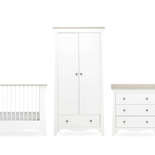CuddleCo Clara 3pc Nursery Set – White