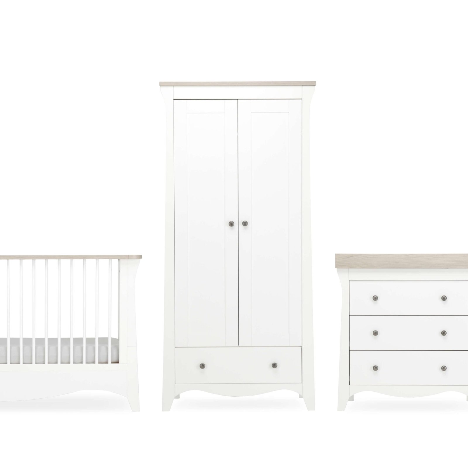 CuddleCo Clara 3pc Nursery Set – White
